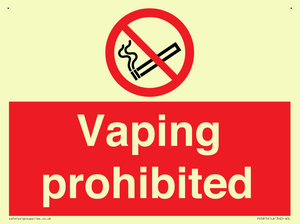 Vaping prohibited